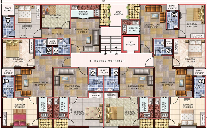 Floor Plan of Arsh Green Heights in Noida Extention, Greater Noida - Image 103864