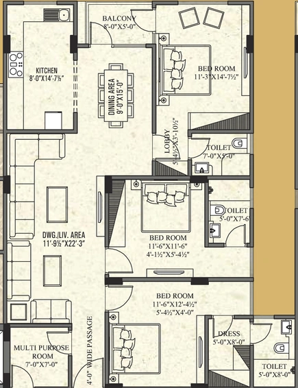 3 BHK Flat in UDB Indus in Mansarovar, Jaipur - Image 505157