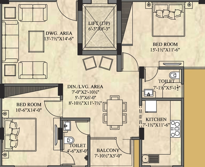 2 BHK Flat in UDB Indus in Mansarovar, Jaipur - Image 505154