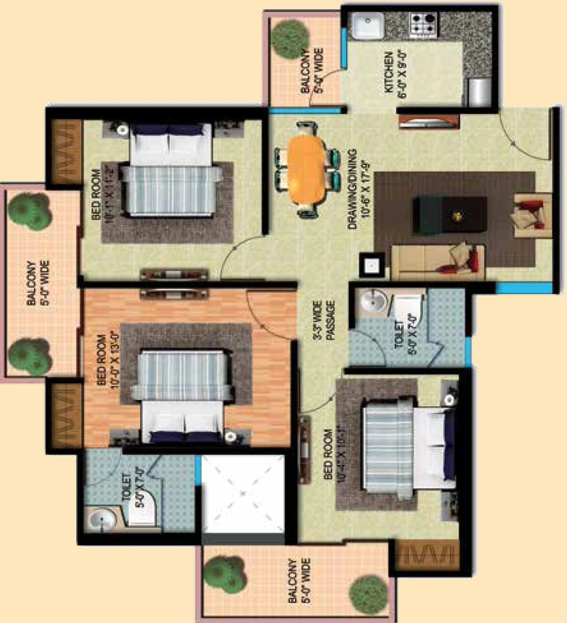 3 BHK Flat in Migsun Ultimo in Omicron 3, Greater Noida - Image 756326