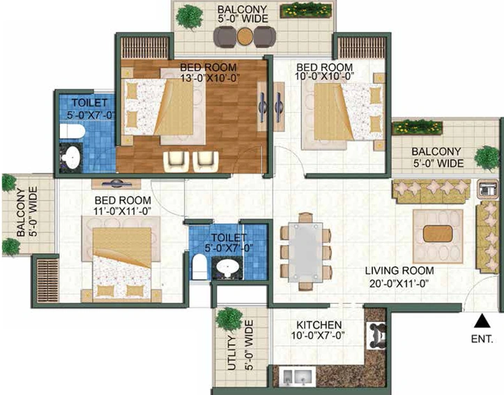 3 BHK Flat in Mangalya Novena Green in Techzone 4, Greater Noida - Image 513626