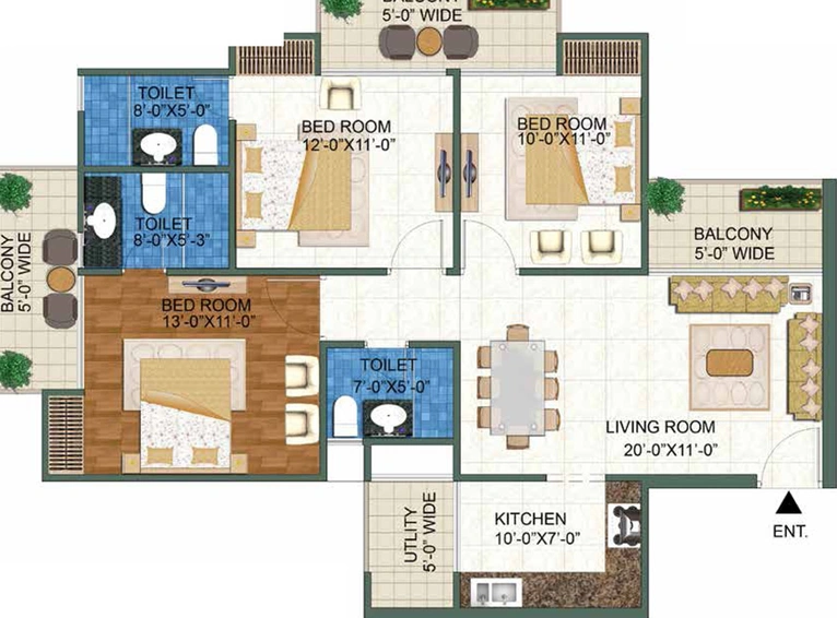 3 BHK Flat in Mangalya Novena Green in Techzone 4, Greater Noida - Image 513627