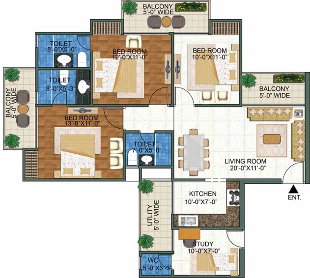 3 BHK Flat in Mangalya Novena Green in Techzone 4, Greater Noida - Image 513628