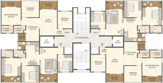 Floor Plan of Austin Arena in Tathawade, Pune - Image 17981