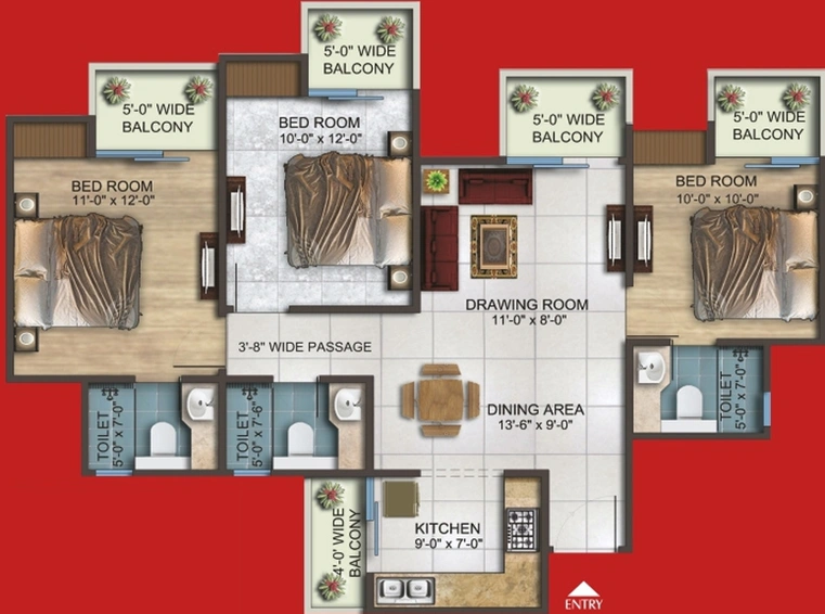 3 BHK Flat in One Leaf Troy in Sector 10, Greater Noida - Image 508495