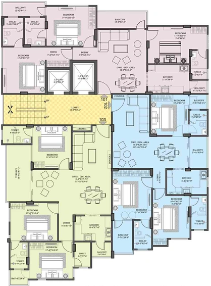 Floor Plan of UDB Skyway 1 in Sikar Road, Jaipur - Image 53450