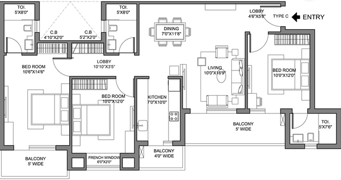 3 BHK Flat in Radhey Casa Green 1 in Greater Noida West, Greater Noida - Image 508502
