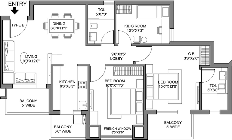 3 BHK Flat in Radhey Casa Green 1 in Greater Noida West, Greater Noida - Image 508501