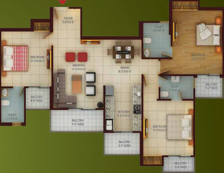 3 BHK Flat in Samridhi Grand Avenue in Techzone 4, Greater Noida - Image 508527