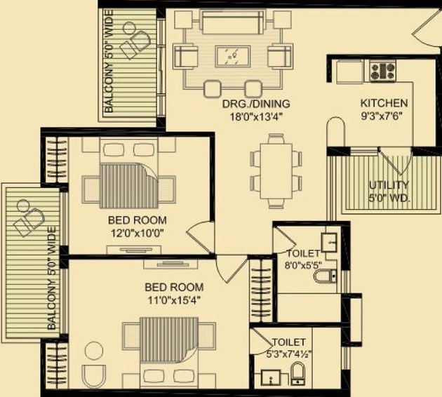2 BHK Flat in AMR Apartment 55 in Pi I & II, Greater Noida - Image 508595