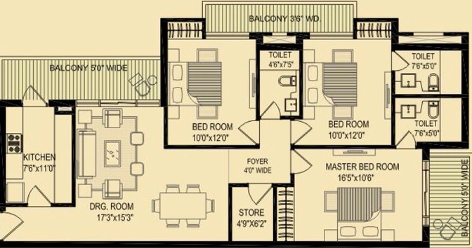 3 BHK Flat in AMR Apartment 55 in Pi I & II, Greater Noida - Image 508596