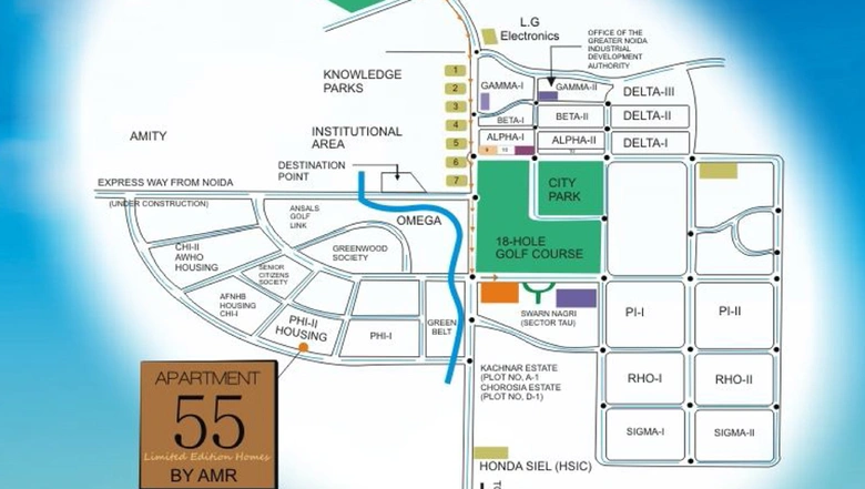 Location of AMR Apartment 55 in Pi I & II, Greater Noida - Image 54890