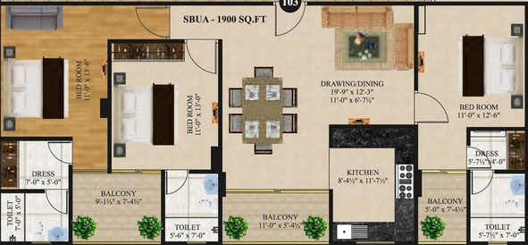 3 BHK Flat in Aashish The Laburnum in Shyam Nagar, Jaipur - Image 505781