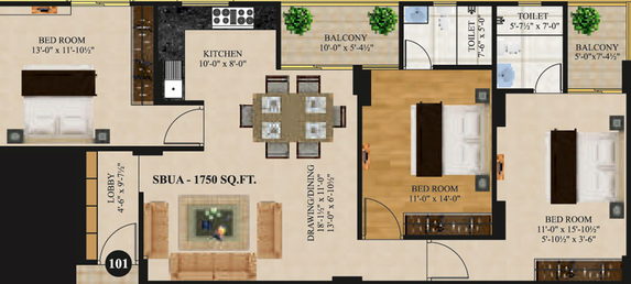 3 BHK Flat in Aashish The Laburnum in Shyam Nagar, Jaipur - Image 505780