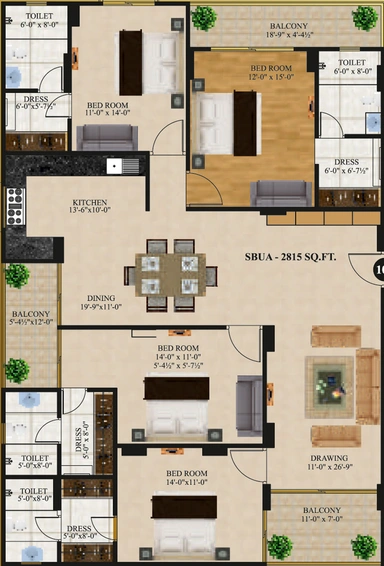 4 BHK Flat in Aashish The Laburnum in Shyam Nagar, Jaipur - Image 505782