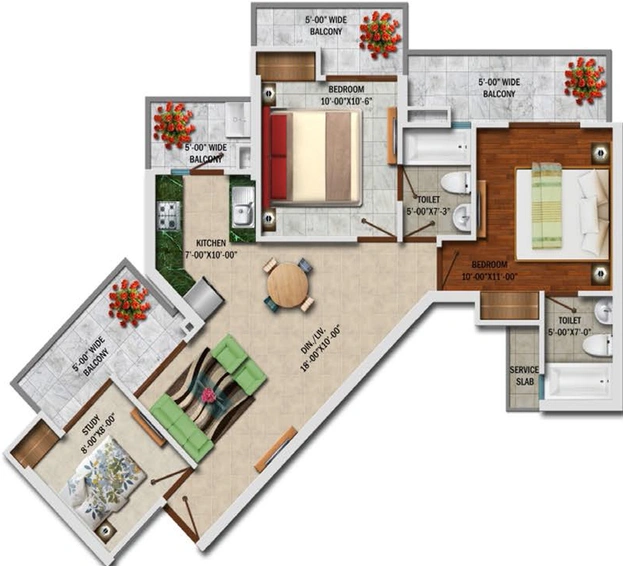 2 BHK Flat in Future Rhythm Ccounty in Sector 1, Greater Noida - Image 290565