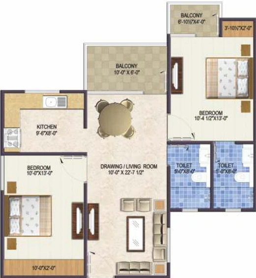 2 BHK Flat in Unique Joy in Jagatpura, Jaipur - Image 506090