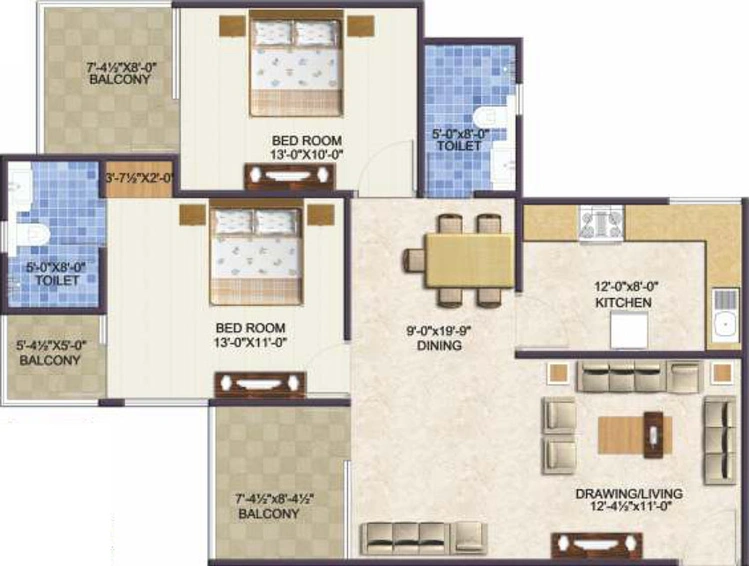 2 BHK Flat in Unique Joy in Jagatpura, Jaipur - Image 506092