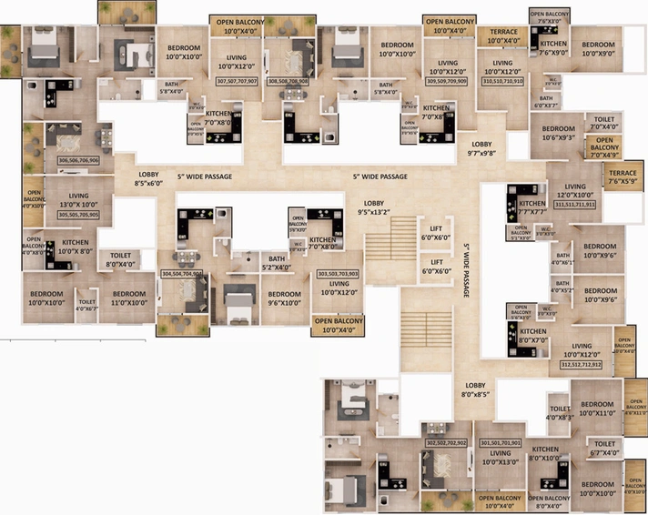 Floor Plan of Tanvi Oxy Point in Kondhwa, Pune - Image 17750