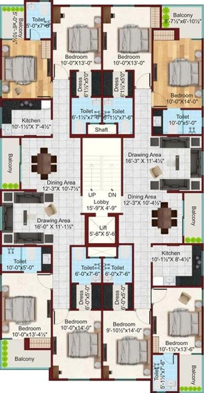 Floor Plan of Virat Fairview in Jhotwara Industrial Area, Jaipur - Image 53797