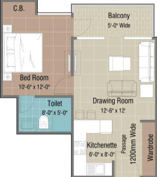 1 BHK Flat in Wegmans Trustone Greens in Techzone 4, Greater Noida - Image 509343