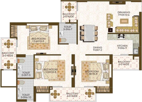3 BHK Flat in GRC The Park in Noida Extention, Greater Noida - Image 660412