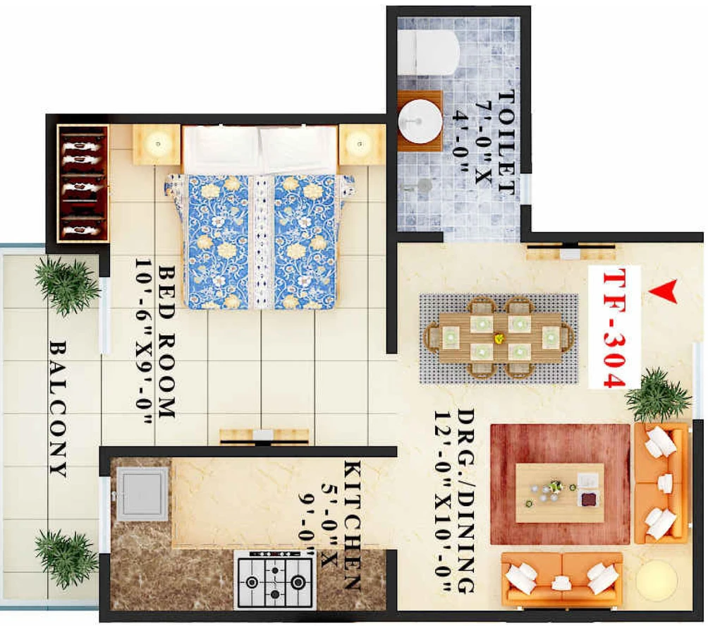 1 BHK Flat in Lucky The Palm Valley in Sector 1, Greater Noida - Image 509610