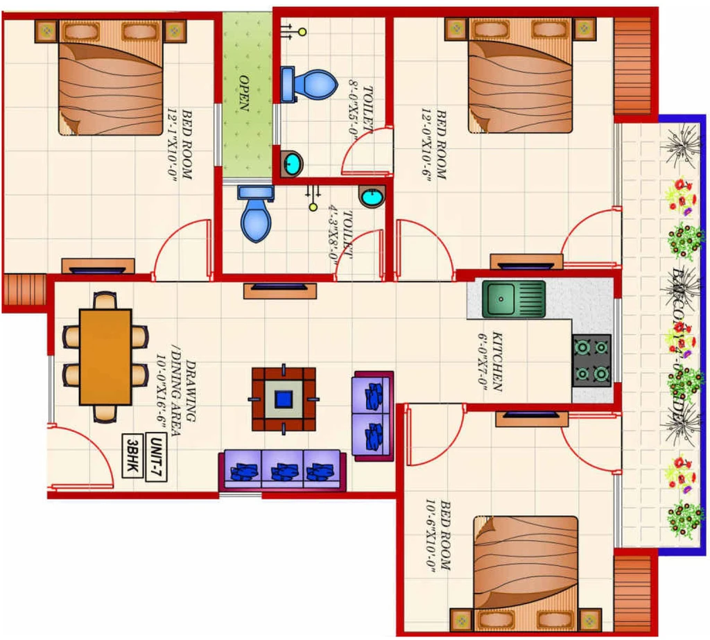 3 BHK Flat in Lucky The Palm Valley in Sector 1, Greater Noida - Image 509612