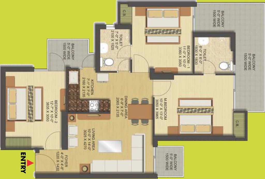 3 BHK Flat in SKA Greenarch in Sector 16 B, Greater Noida - Image 509696