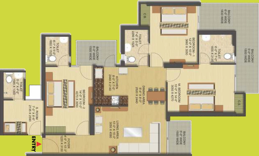3 BHK Flat in SKA Greenarch in Sector 16 B, Greater Noida - Image 509697