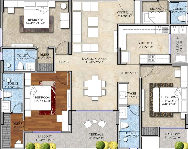 3 BHK Flat in Ballpark Imperial Garden in Vidyadhar Nagar, Jaipur - Image 506997
