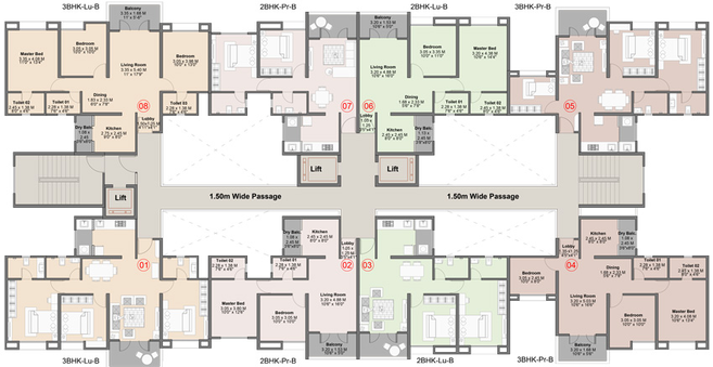 Floor Plan of Kohinoor Kaleido in Kharadi, Pune - Image 17719