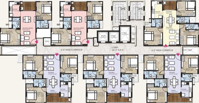 Floor Plan of Purple Symphonia in Vaishali Nagar, Jaipur - Image 80417