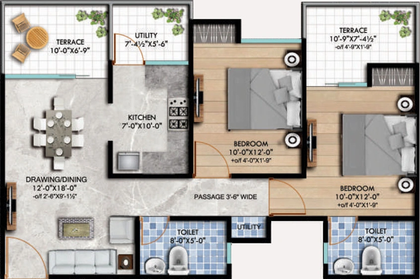 2 BHK Flat in KGK Amulya in Jagatpura, Jaipur - Image 507389