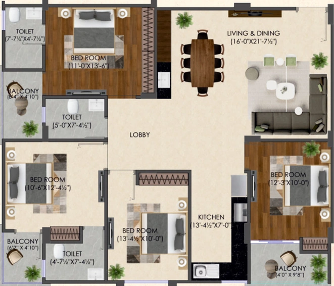 4 BHK Flat in SB Heights 1 in Mansarovar, Jaipur - Image 513622