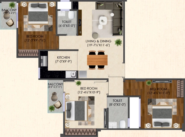 3 BHK Flat in SB Heights 1 in Mansarovar, Jaipur - Image 513618