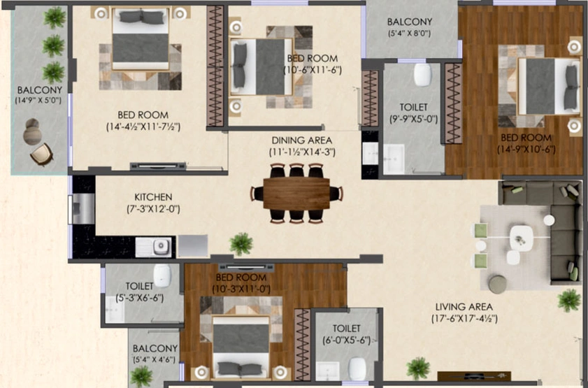 4 BHK Flat in SB Heights 1 in Mansarovar, Jaipur - Image 513623