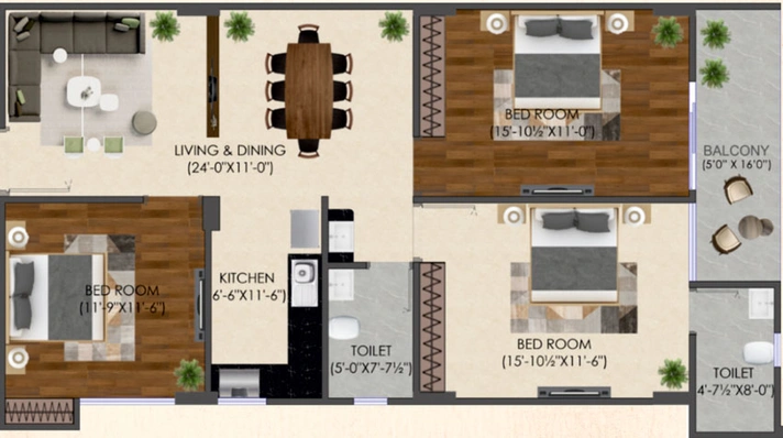 3 BHK Flat in SB Heights 1 in Mansarovar, Jaipur - Image 513619