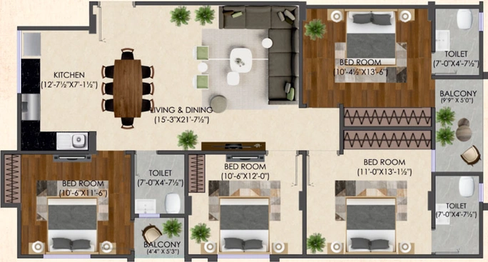 4 BHK Flat in SB Heights 1 in Mansarovar, Jaipur - Image 513621