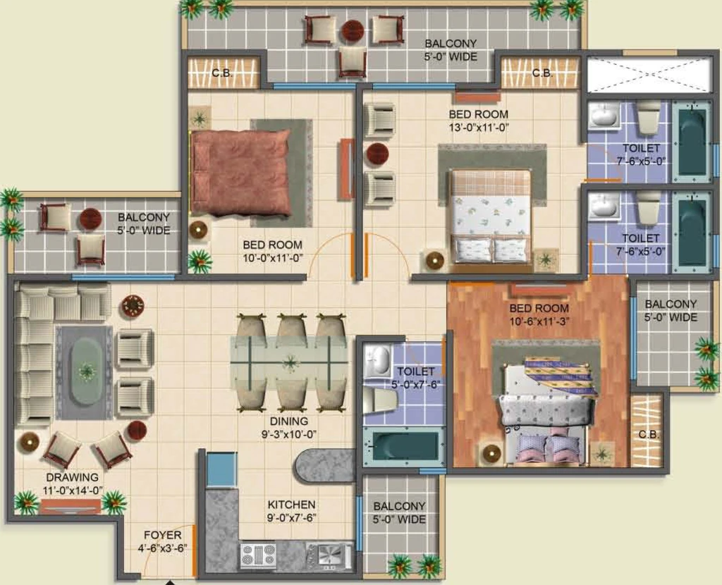 3 BHK Flat in Geotech Pristine Avenue in Noida Extention, Greater Noida - Image 699128