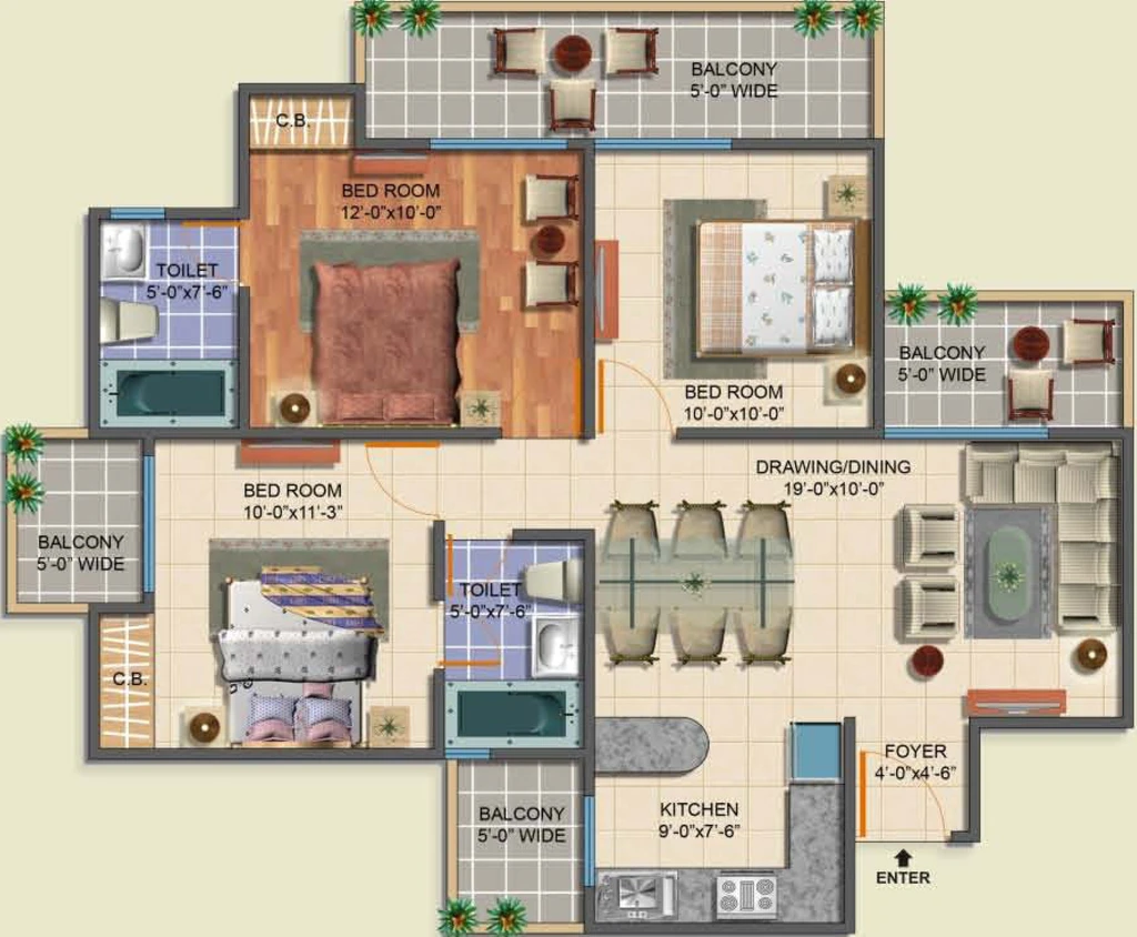 3 BHK Flat in Geotech Pristine Avenue in Noida Extention, Greater Noida - Image 699127
