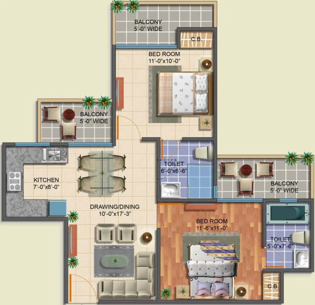 2 BHK Flat in Geotech Pristine Avenue in Noida Extention, Greater Noida - Image 699125