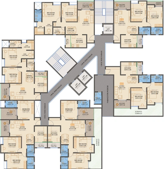 Floor Plan of Pristine Allure 1 in Kharadi, Pune - Image 18184
