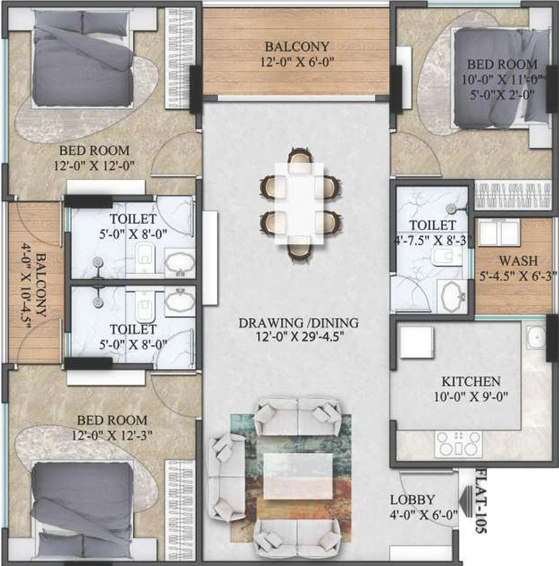 3 BHK Flat in Chordias The Crown in Durgapura, Jaipur - Image 507758