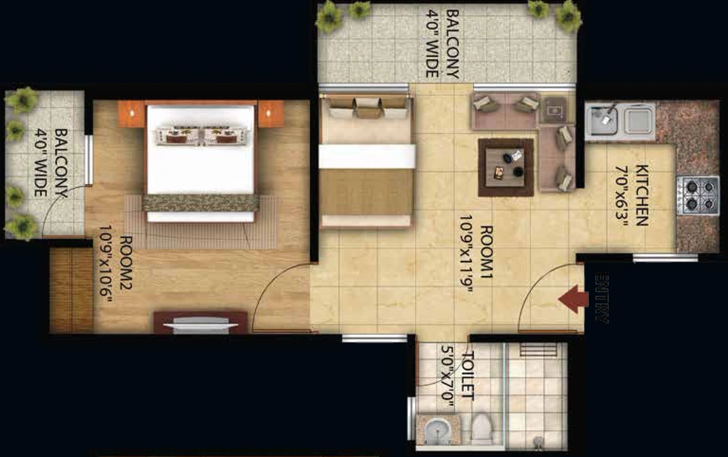 2 BHK Flat in Omson Star Residency in Noida Extention, Greater Noida - Image 513553