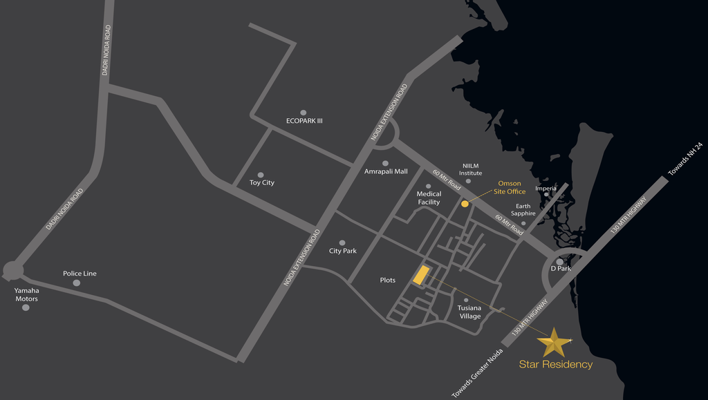 Location of Omson Star Residency in Noida Extention, Greater Noida - Image 57639