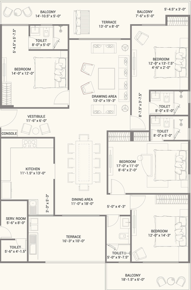 4 BHK Flat in FS Jaypore in Vidyadhar Nagar, Jaipur - Image 508010