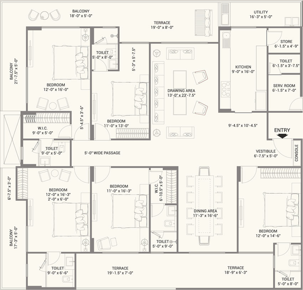 5 BHK Flat in FS Jaypore in Vidyadhar Nagar, Jaipur - Image 508011