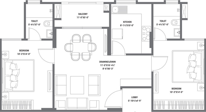 2 BHK Flat in FS The Coronation in Jagatpura, Jaipur - Image 508048
