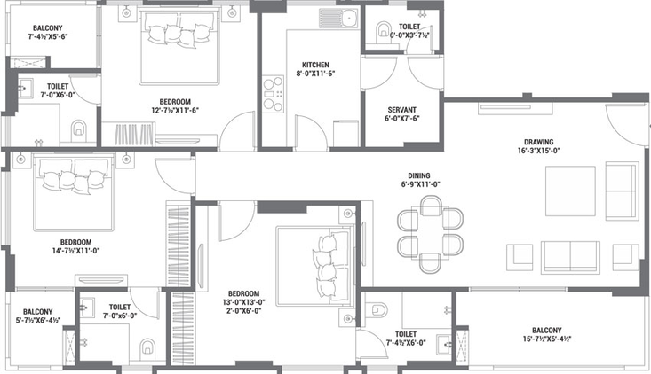 3 BHK Flat in FS The Coronation in Jagatpura, Jaipur - Image 508049